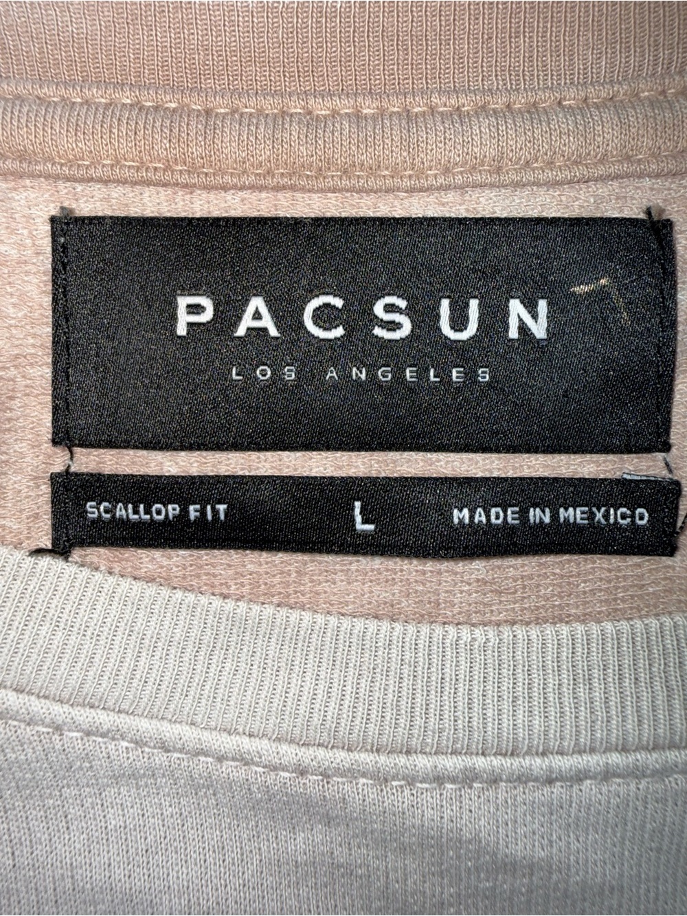 PacSun Scallop Fit Oversized T-Shirt Size L Taupe Brown Longline Tee - Picture 4 of 5
